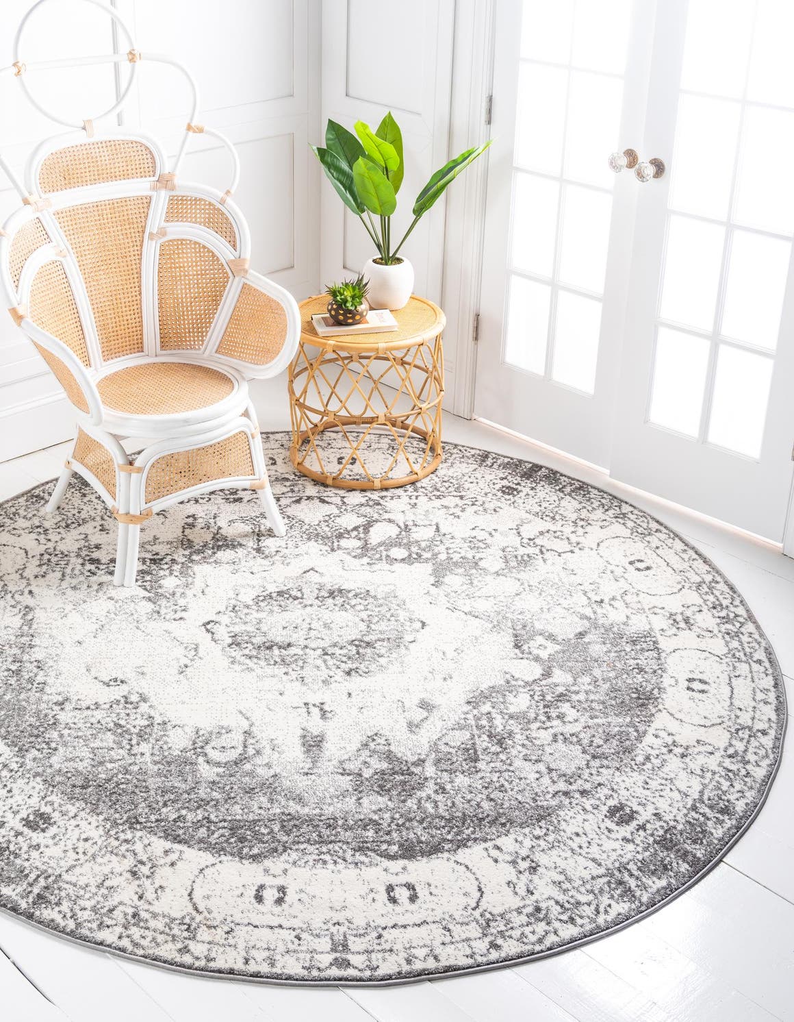 Rund Teppich Venice in Grau von Hadorn™ - Lifestyle Image