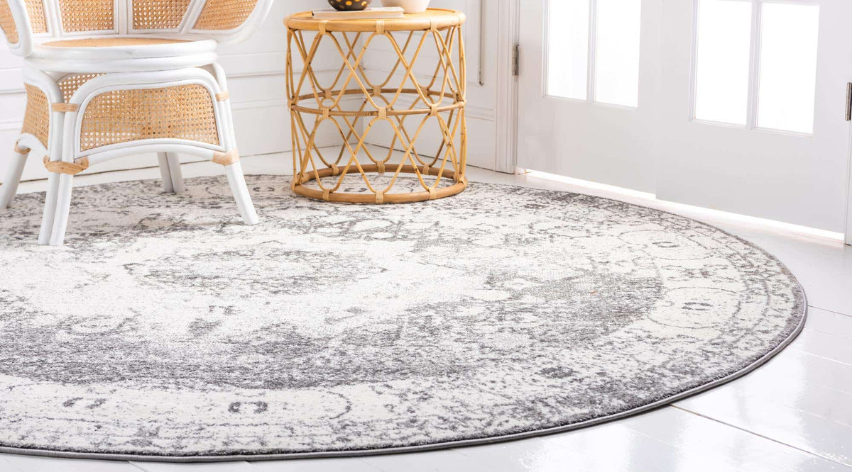 Rund Teppich Venice in Grau von Hadorn™ - Lifestyle Image