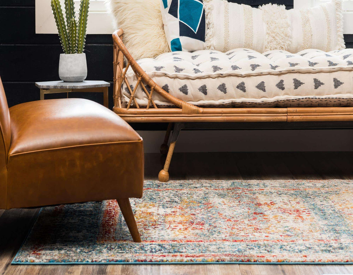 Rechteck Teppich Venice in Blau von Hadorn™ - Lifestyle Image
