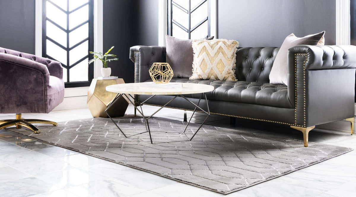 Rechteck Teppich Marilyn Monroe™ Glam Trellis in Grau von Hadorn™ - Lifestyle Image