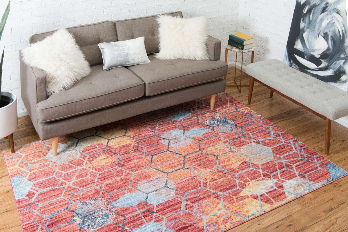 Rechteck Teppich Prism in Rot von Hadorn™ - Lifestyle Image