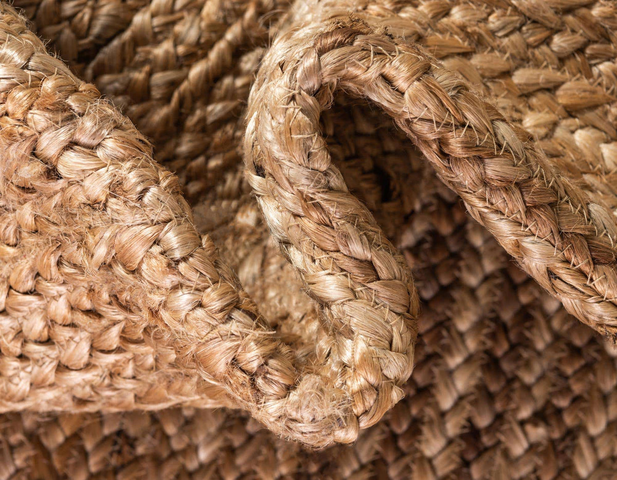 Rund Teppich Braided Jute in Natürlich von Hadorn™ - Lifestyle Image