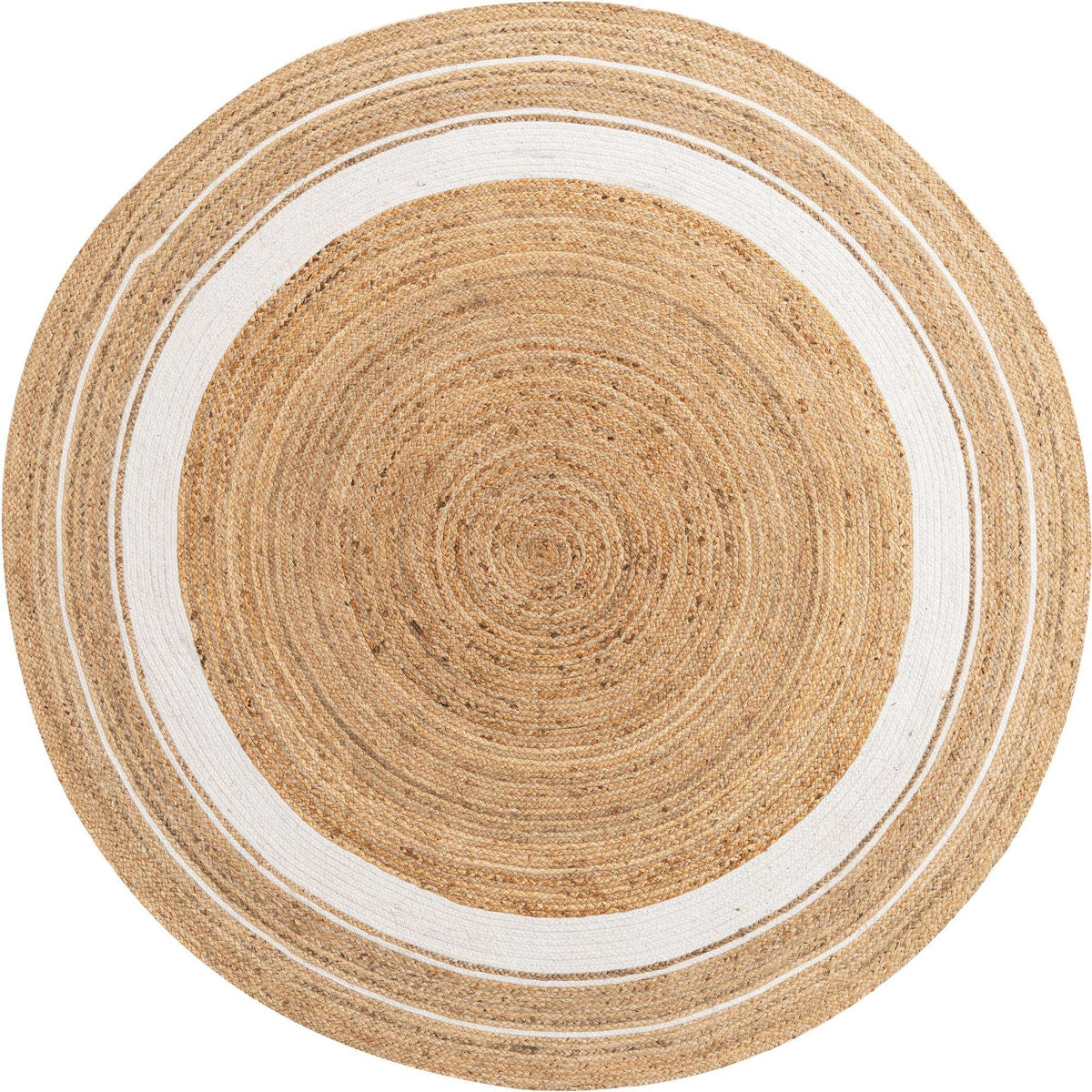 Rund Teppich Braided Jute in Natürlich von Hadorn™ - Lifestyle Image