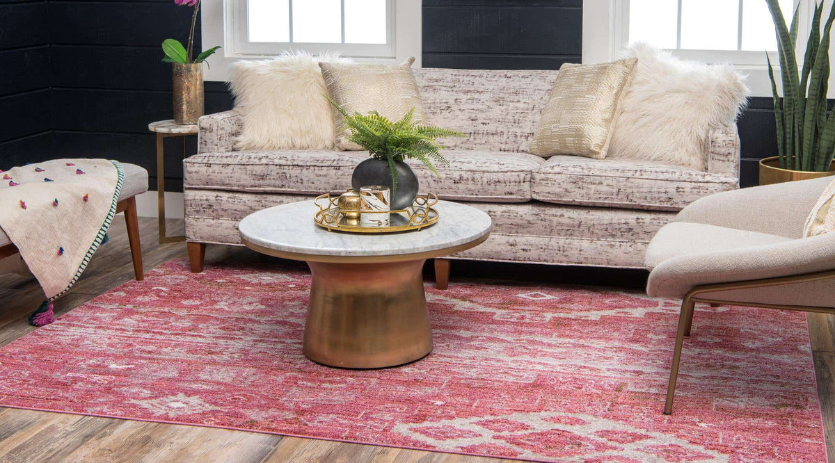 Rechteck Teppich Madrid in Rosa von Hadorn™ - Lifestyle Image