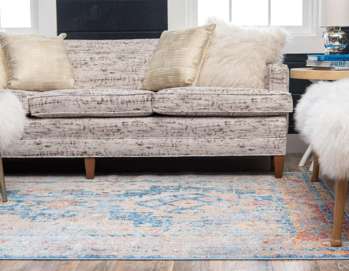 Rechteck Teppich Madrid in Blau von Hadorn™ - Lifestyle Image