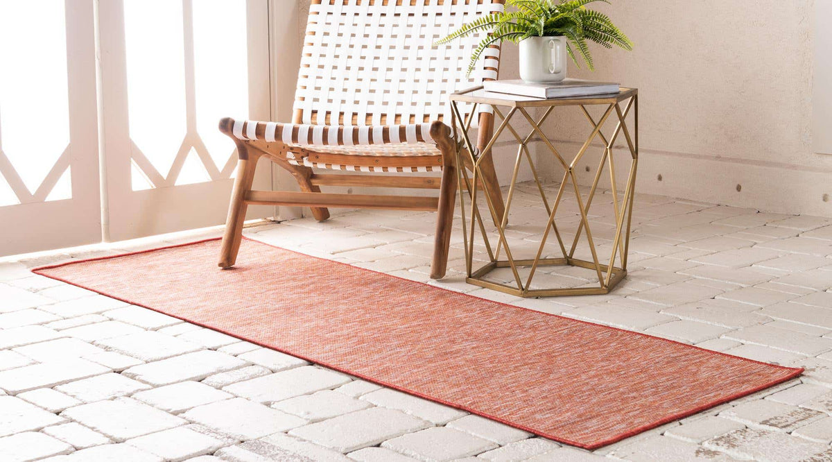 Läufer Outdoor Teppich Outdoor Solid in Rot von Hadorn™ - Lifestyle Image