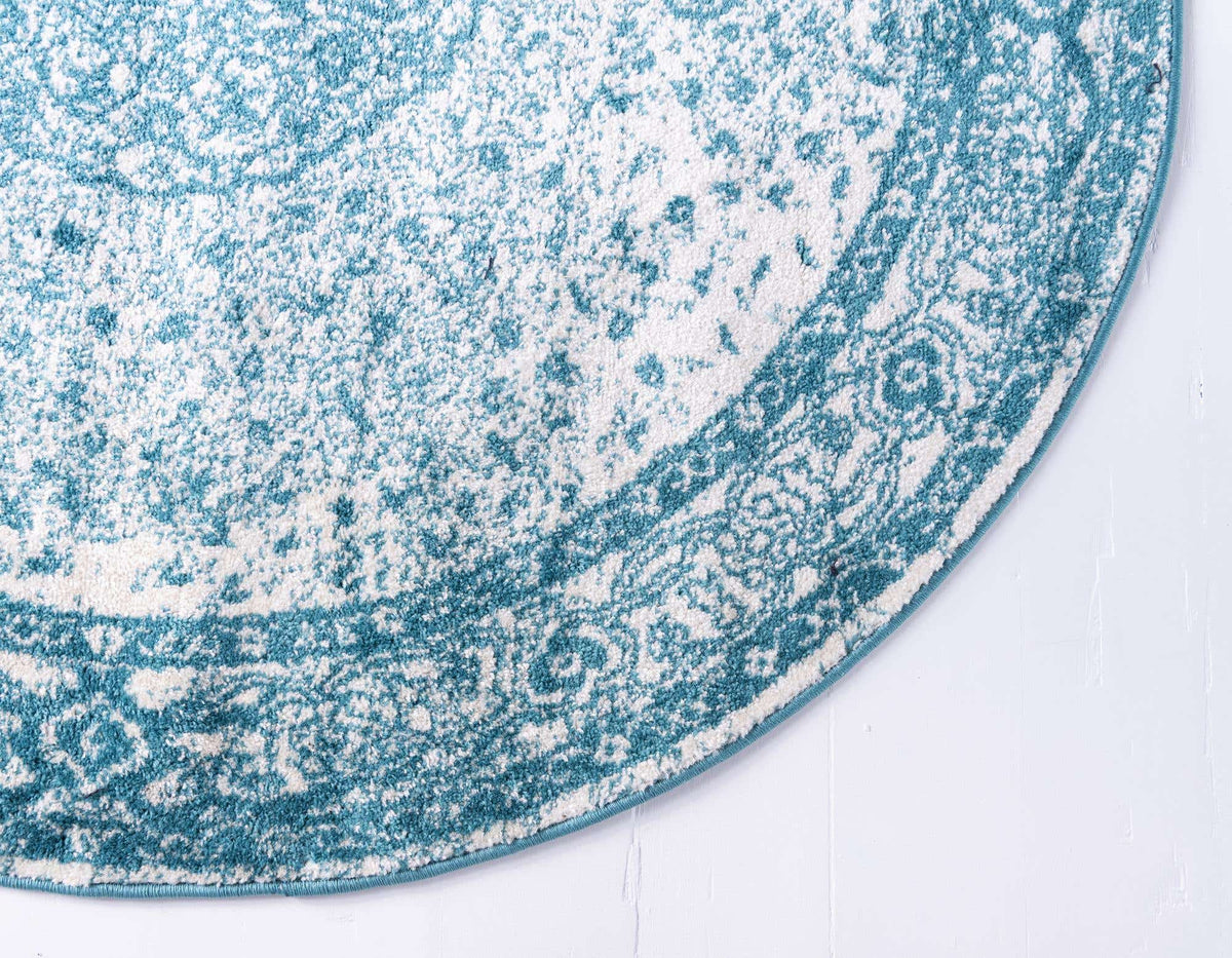 Rund Teppich Bexley in Türkis von Hadorn™ - Lifestyle Image