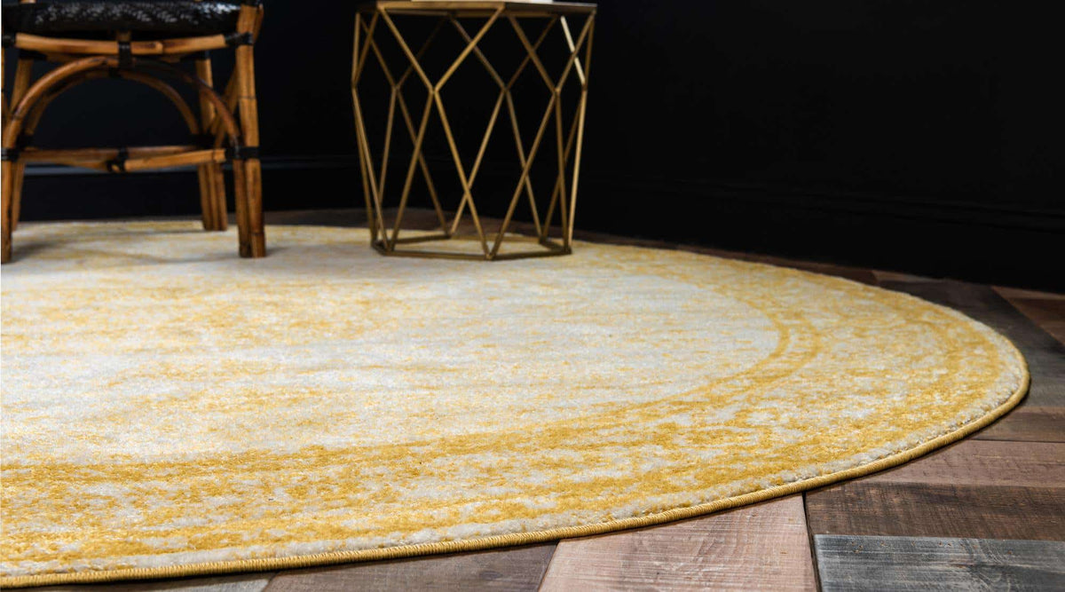 Rund Teppich Bexley in Gelb von Hadorn™ - Lifestyle Image