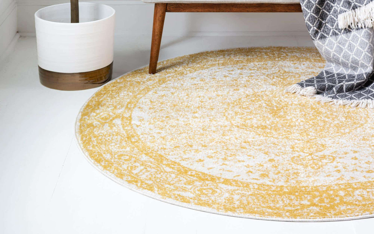 Rund Teppich Bexley in Gelb von Hadorn™ - Lifestyle Image