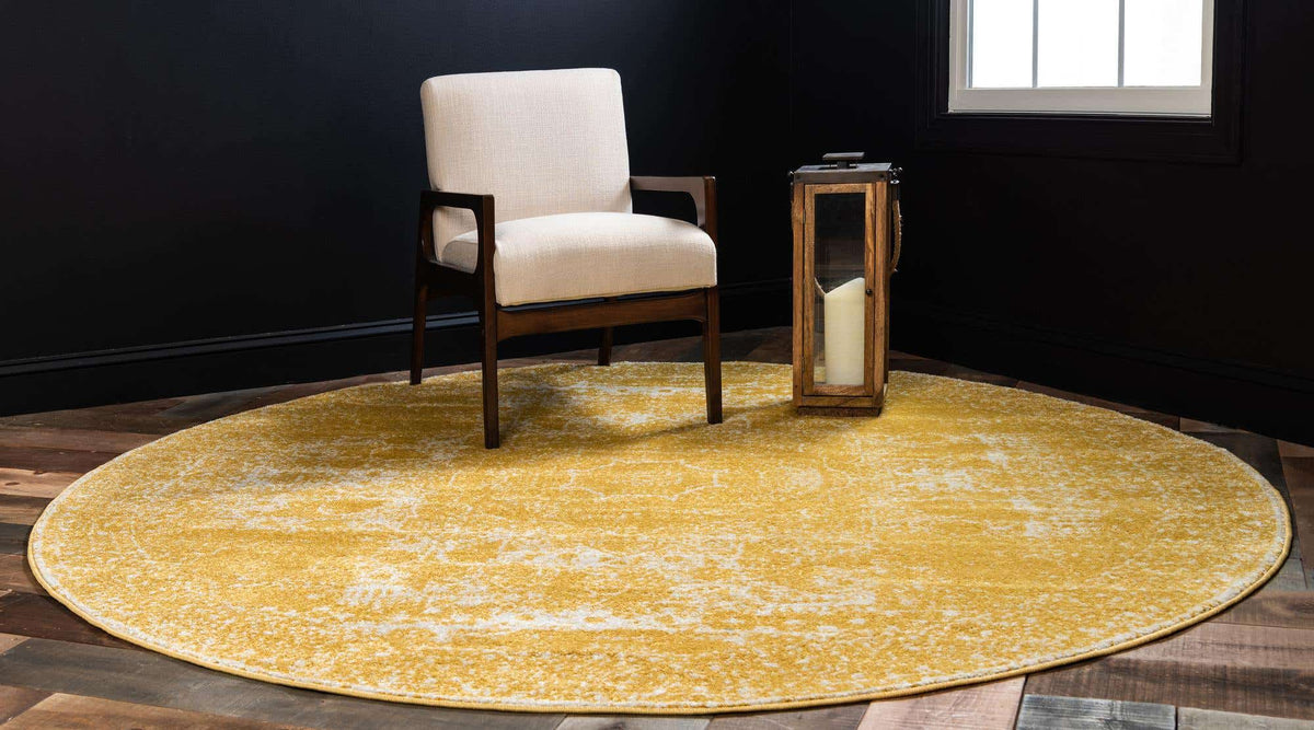 Rund Teppich Bexley in Gelb von Hadorn™ - Lifestyle Image