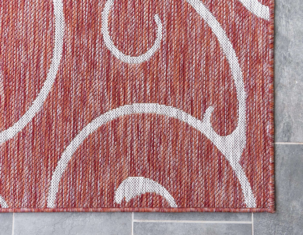 Läufer Outdoor Teppich Outdoor Botanical in Rot von Hadorn™ - Lifestyle Image