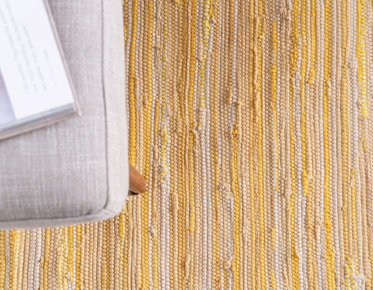 Rund Teppich Chindi Cotton in Gelb von Hadorn™ - Lifestyle Image