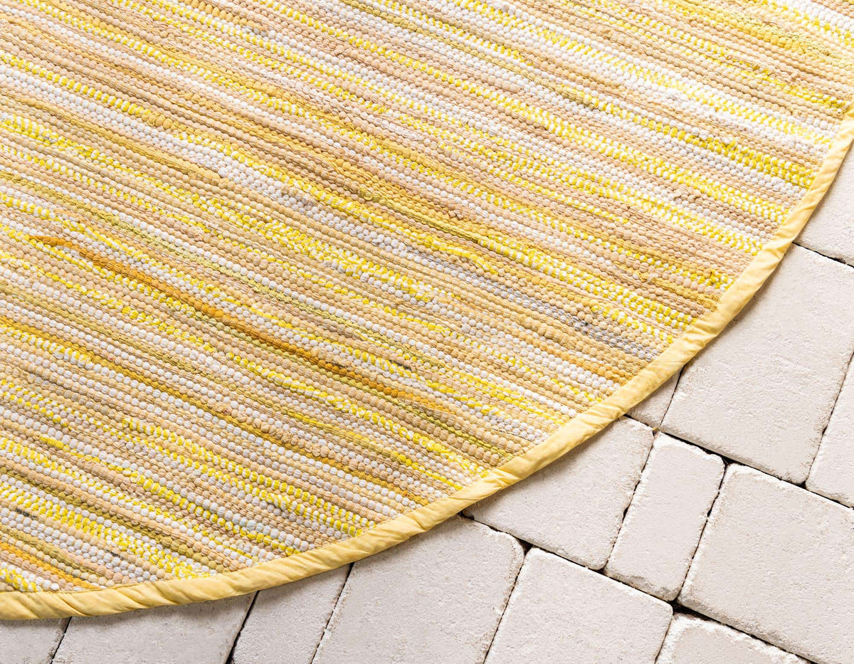 Rund Teppich Chindi Cotton in Gelb von Hadorn™ - Lifestyle Image