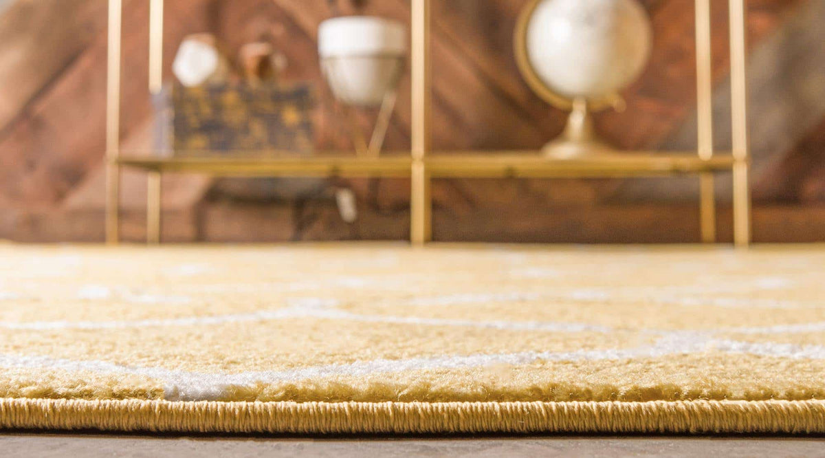 Rund Teppich Trellis Frieze in Gelb von Hadorn™ - Lifestyle Image