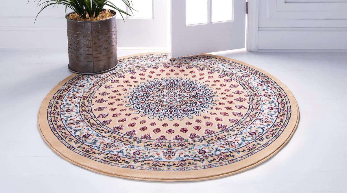Rund Teppich Nain Design in Beige von Hadorn™ - Lifestyle Image