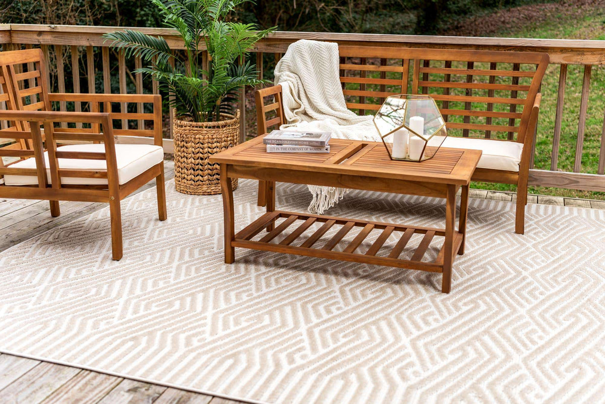 Rechteck Outdoor Teppich Sabrina Soto Outdoor in Beige von Hadorn™ - Lifestyle Image