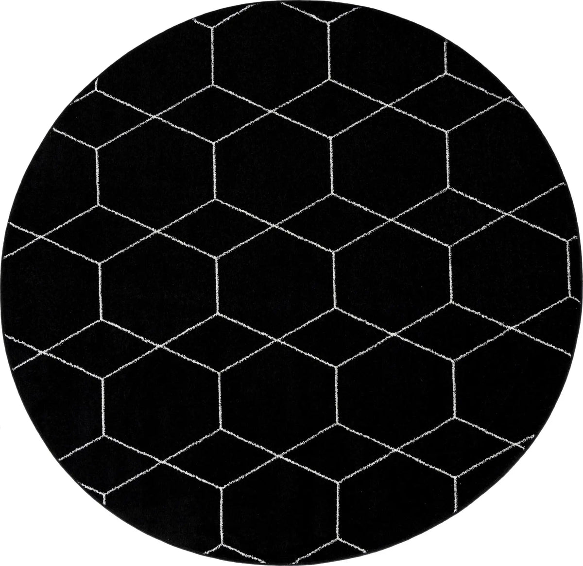 Rund Teppich Trellis Frieze in Schwarz von Hadorn™ - Lifestyle Image