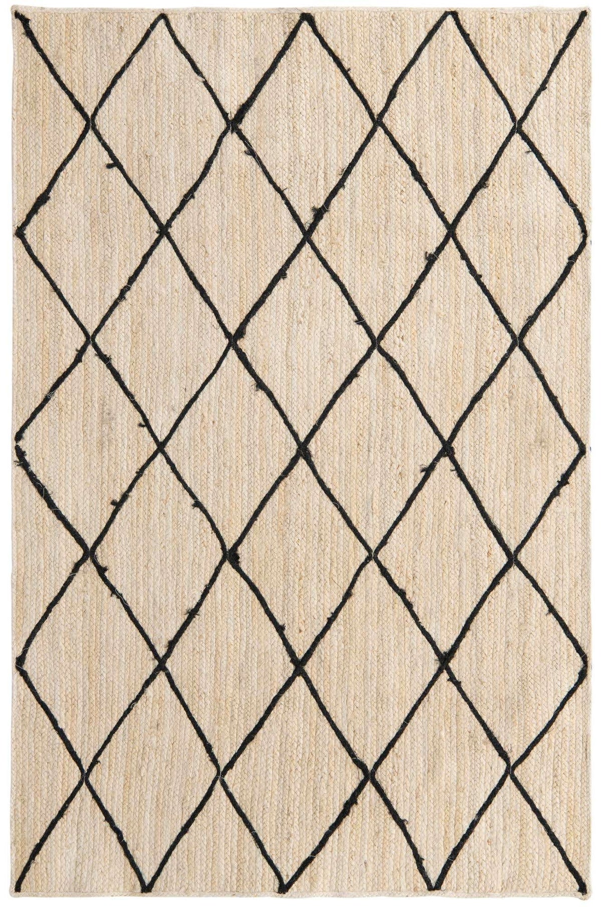 Rechteck Teppich Braided Jute in Elfenbein und Schwarz von Hadorn™ - Lifestyle Image