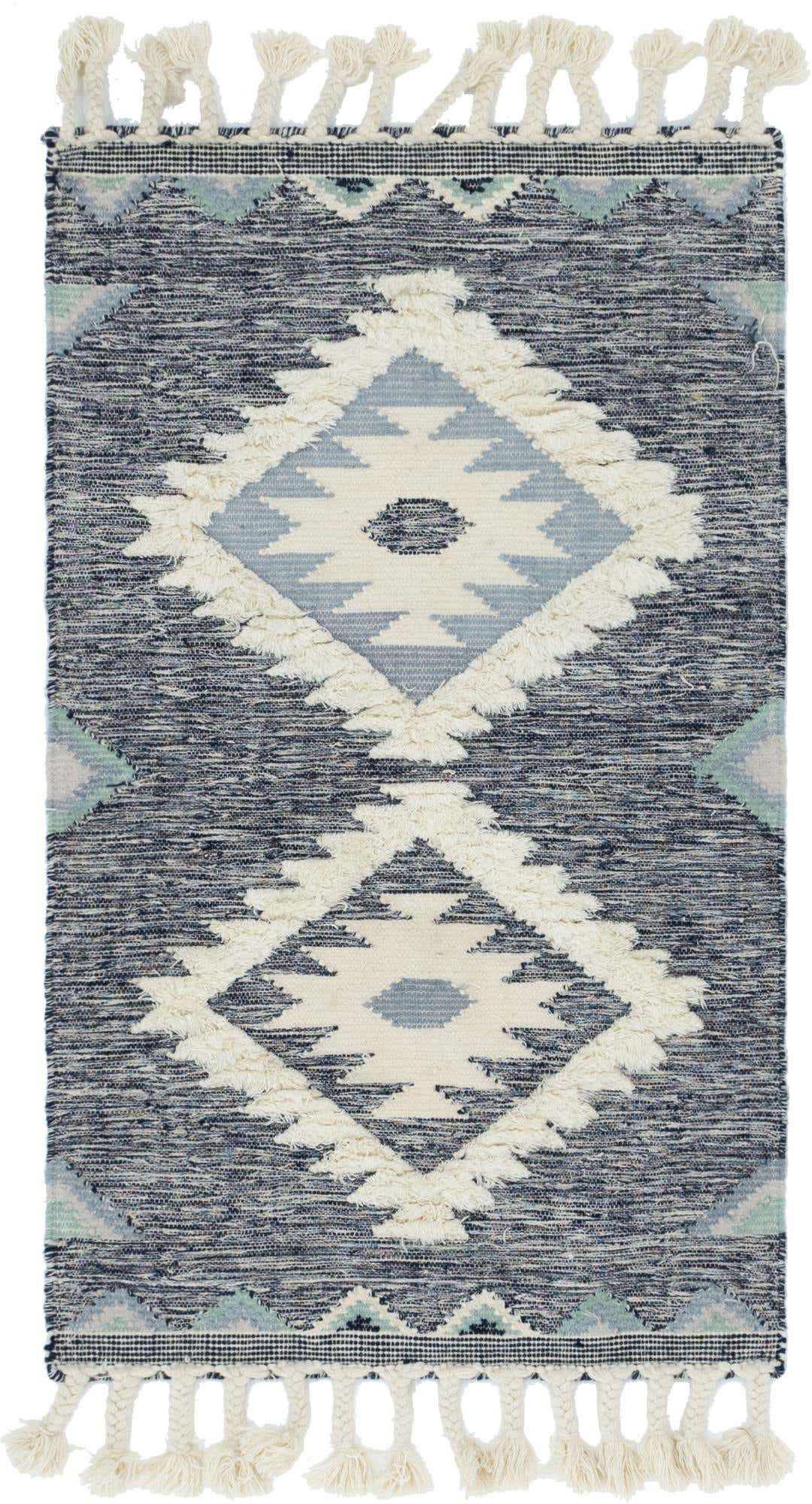 Rechteck Handgeflochten Teppich Arizona in Dunkelblau von Hadorn™ - Lifestyle Image