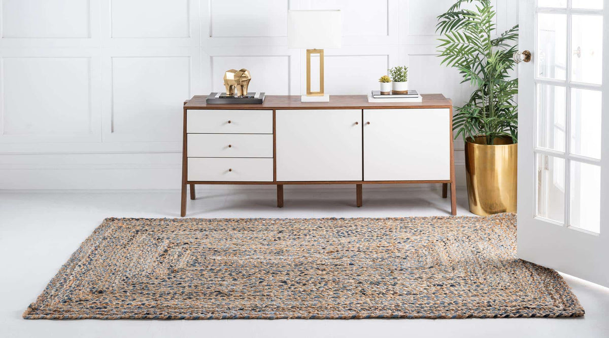 Rechteck Teppich Braided Chindi in Natürlich von Hadorn™ - Lifestyle Image