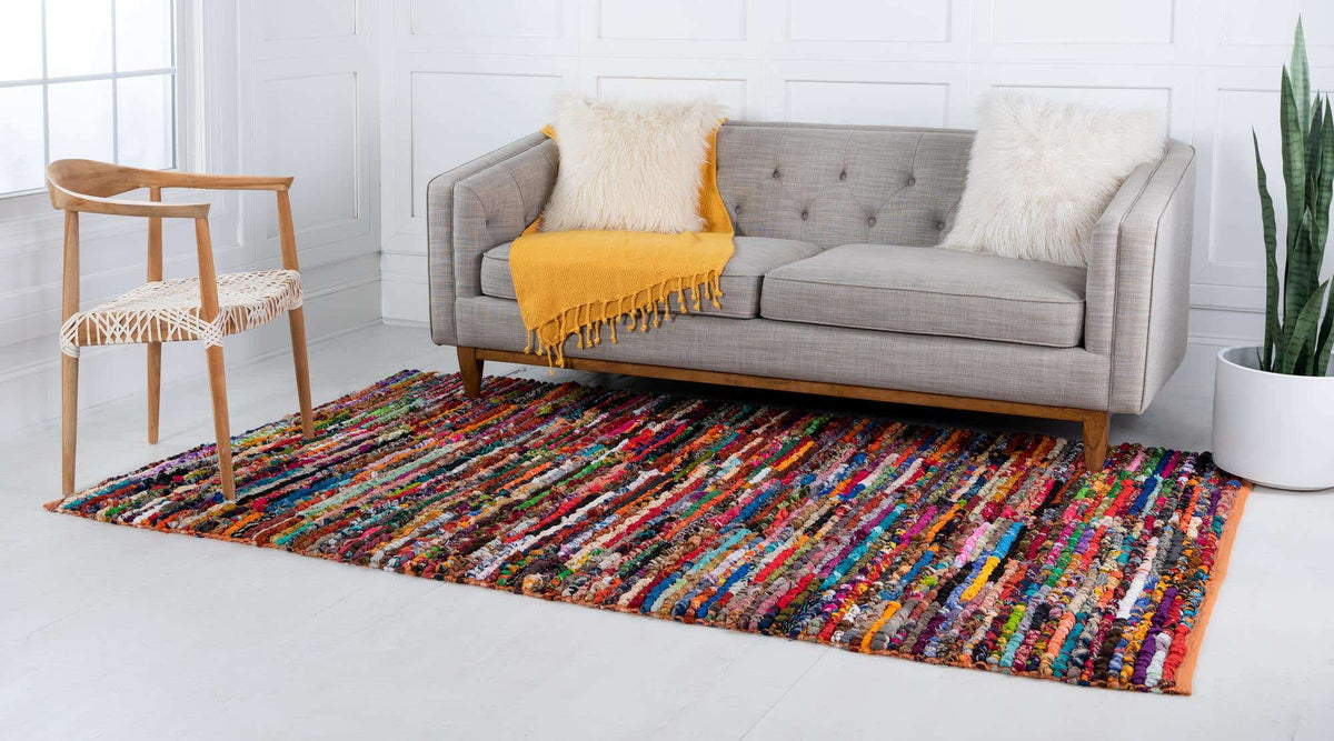 Rechteck Teppich Braided Chindi in Mehrfarbig von Hadorn™ - Lifestyle Image