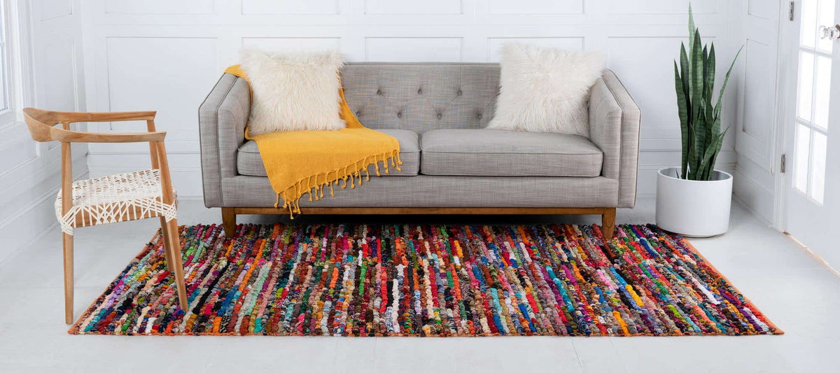Rechteck Teppich Braided Chindi in Mehrfarbig von Hadorn™ - Lifestyle Image