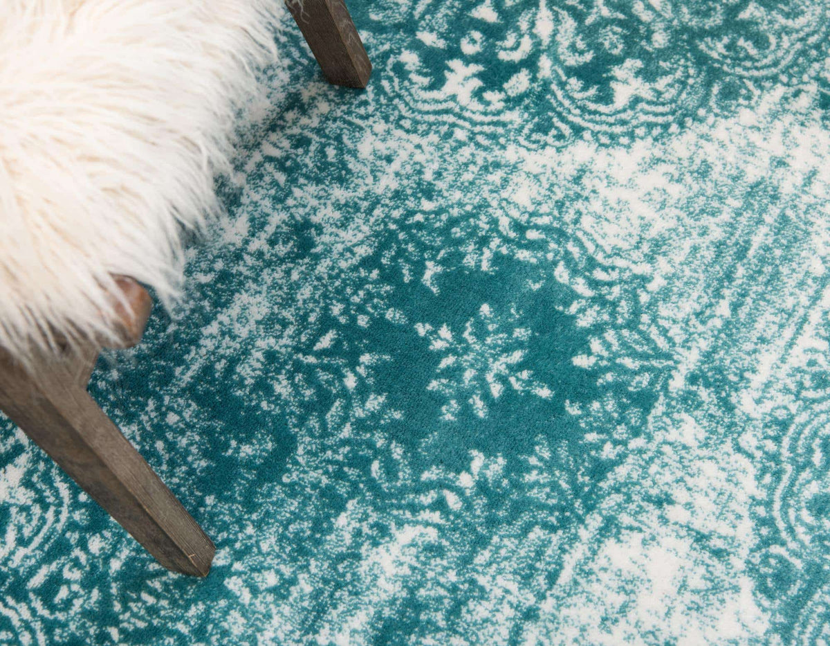 Rund Teppich Monaco in Türkis von Hadorn™ - Lifestyle Image