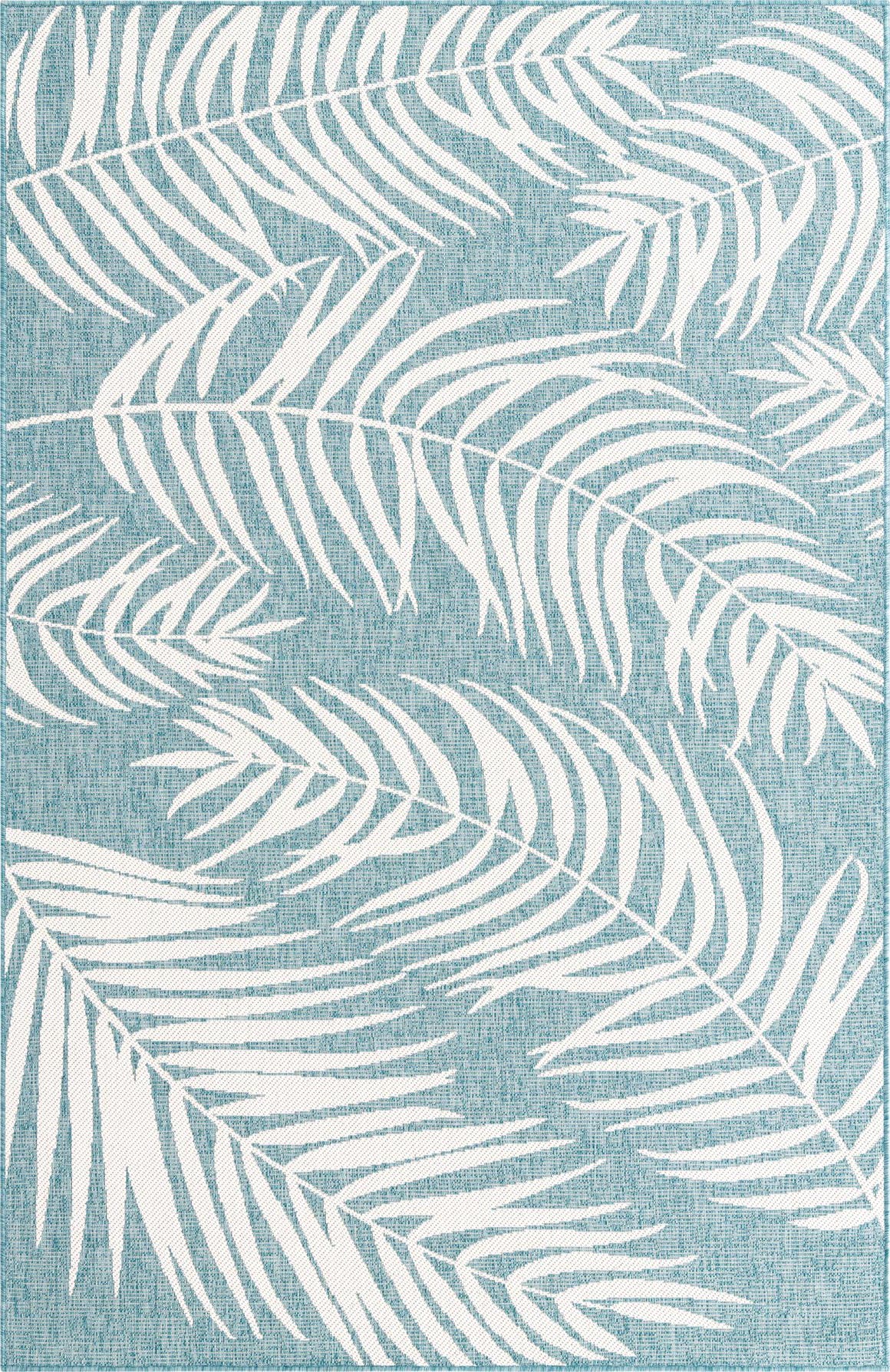 Rechteck Outdoor Teppich Outdoor Botanical in Hellblau von Hadorn™ - Lifestyle Image