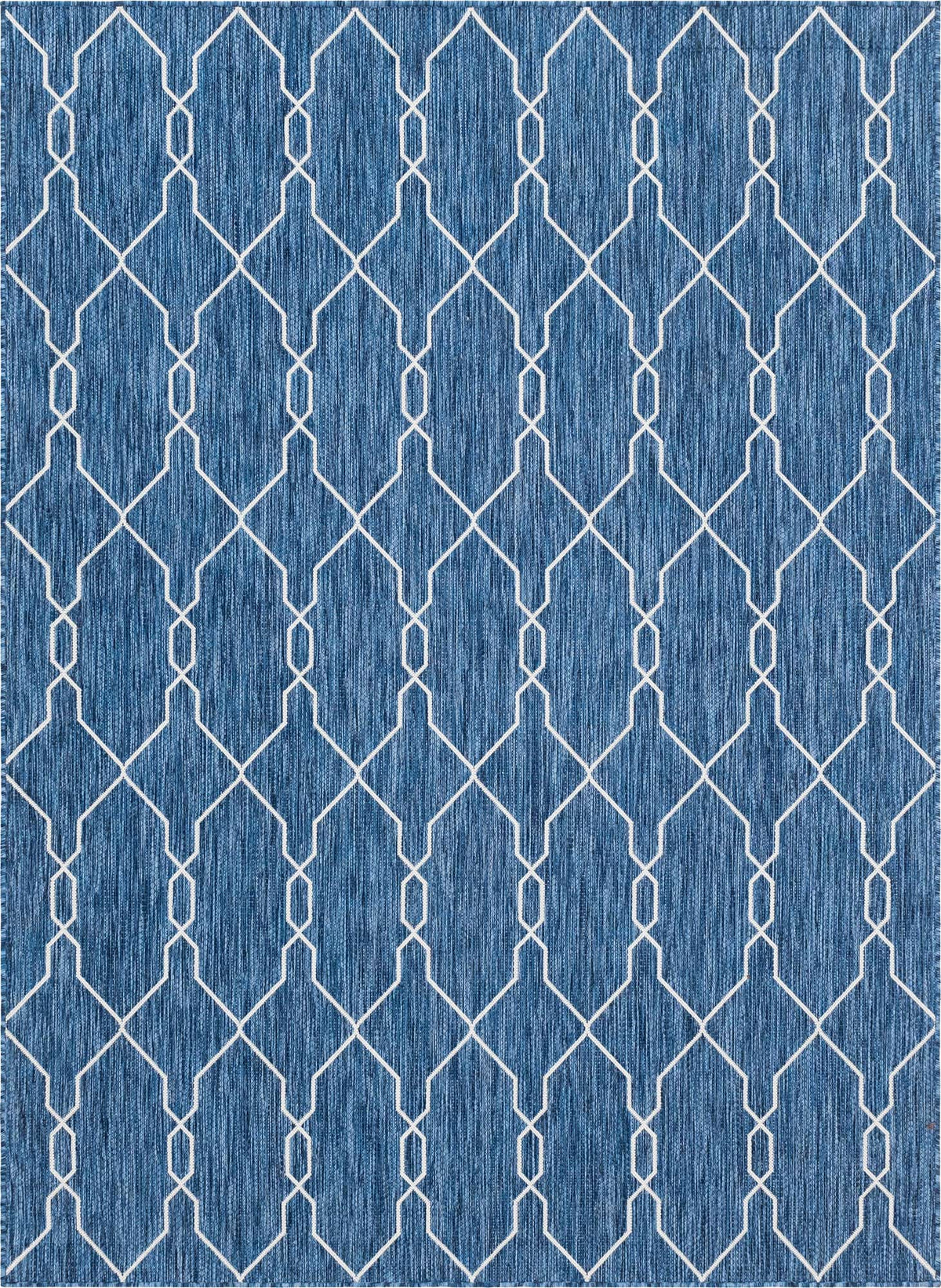 Rechteck Outdoor Teppich Outdoor Trellis in Blau von Hadorn™ - Lifestyle Image