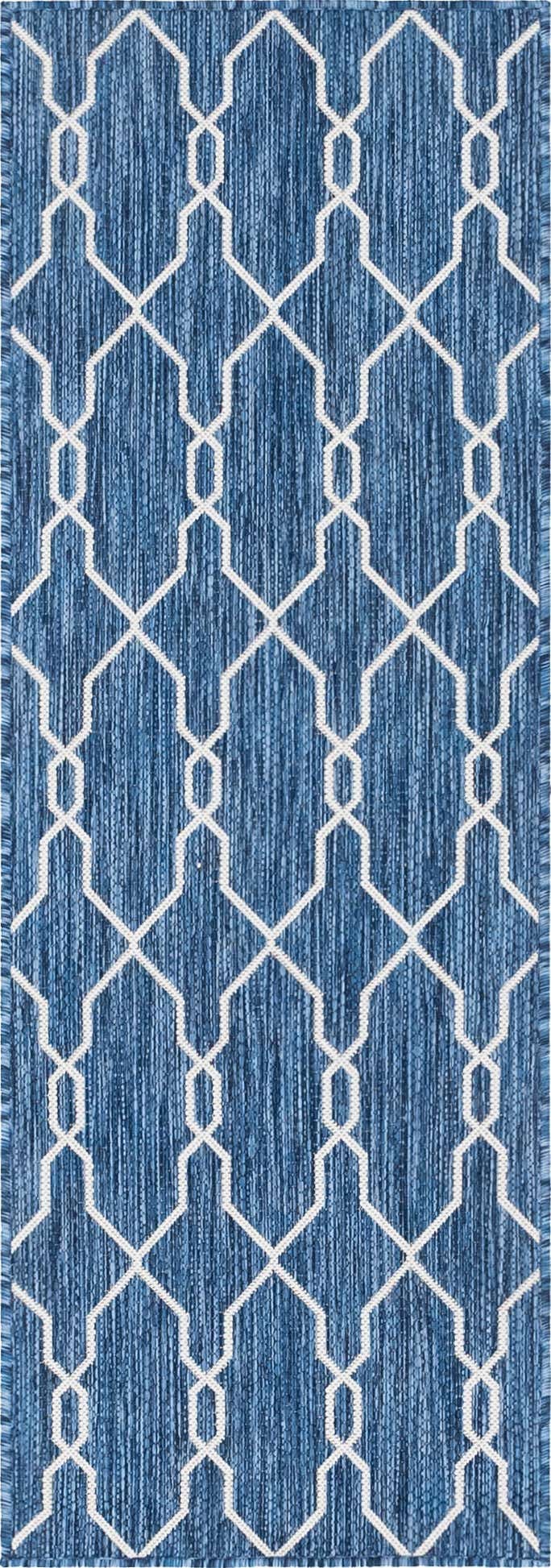 Läufer Outdoor Teppich Outdoor Trellis in Blau von Hadorn™ - Lifestyle Image