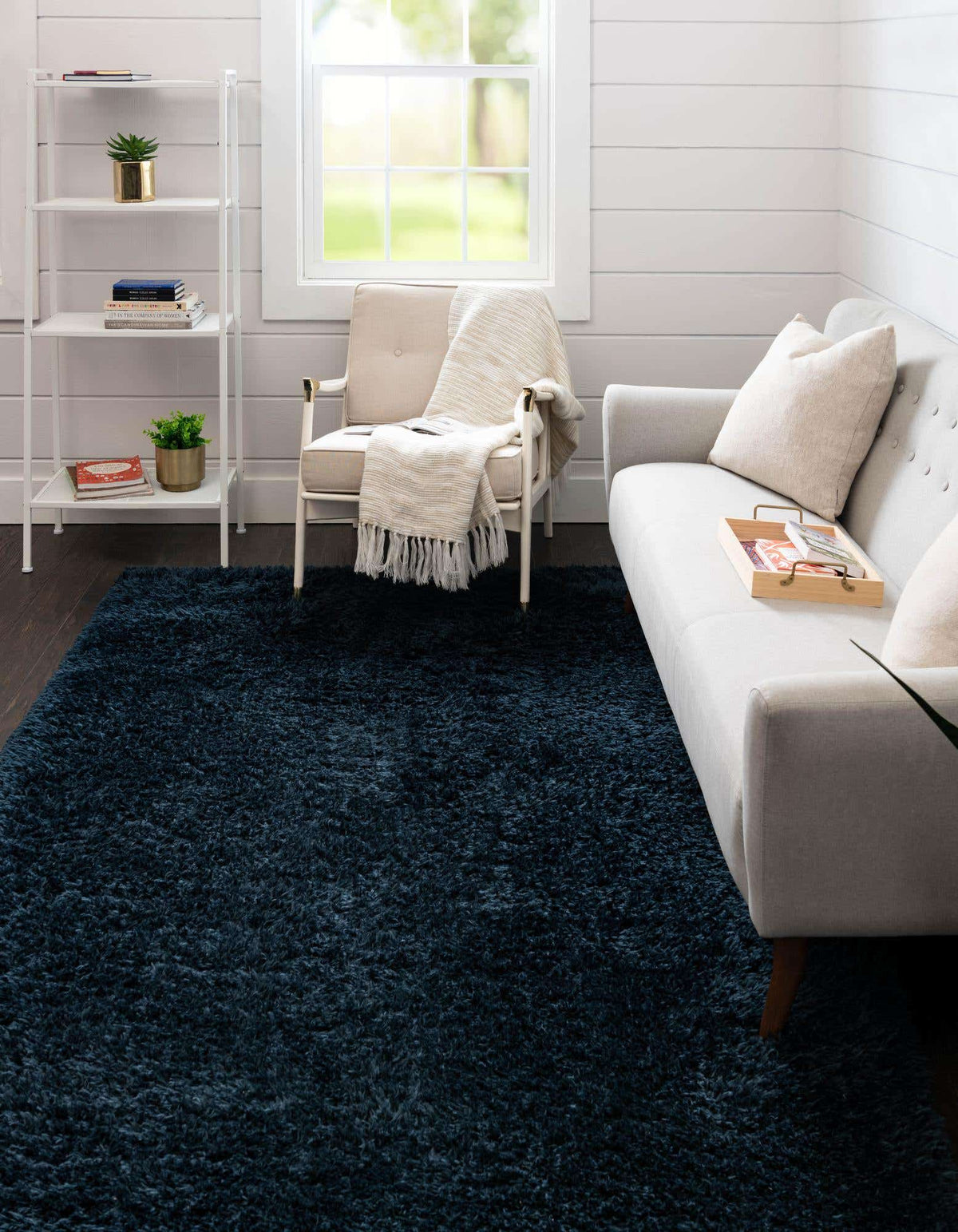 Rechteck Hochflorteppich Infinity Shag in Blau von Hadorn™ - Lifestyle Image