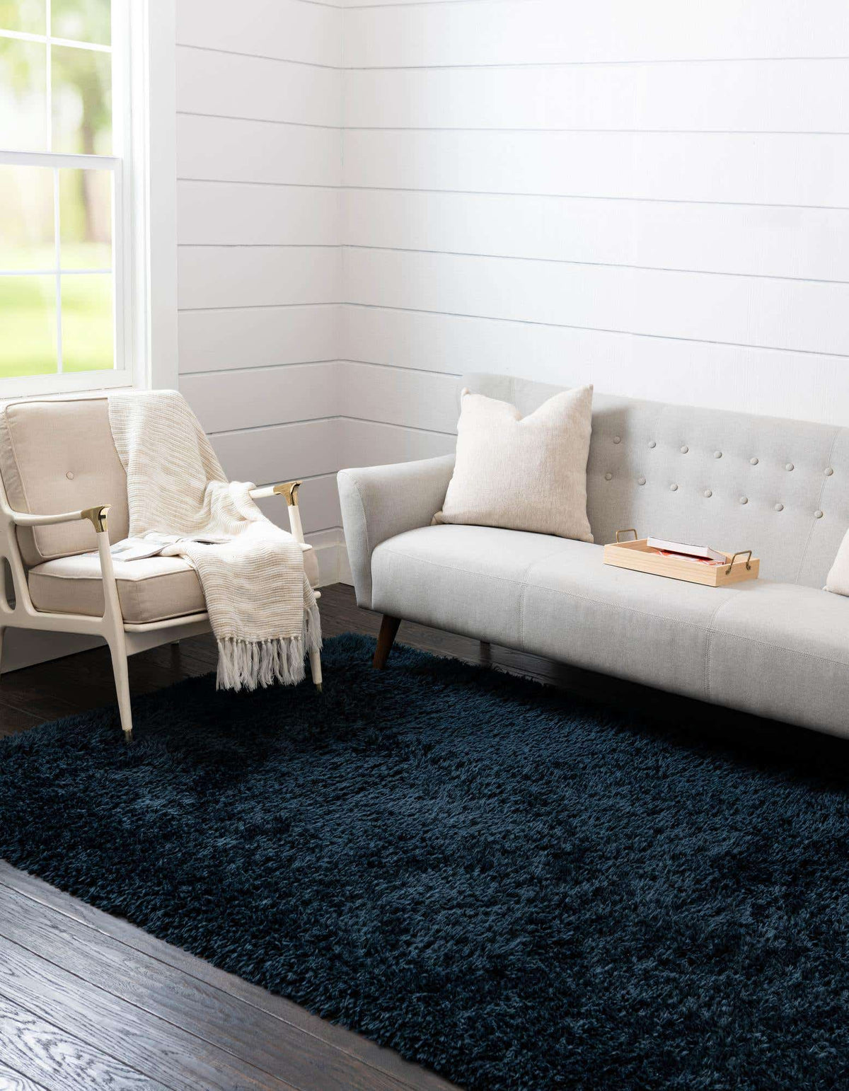 Rechteck Hochflorteppich Infinity Shag in Blau von Hadorn™ - Lifestyle Image