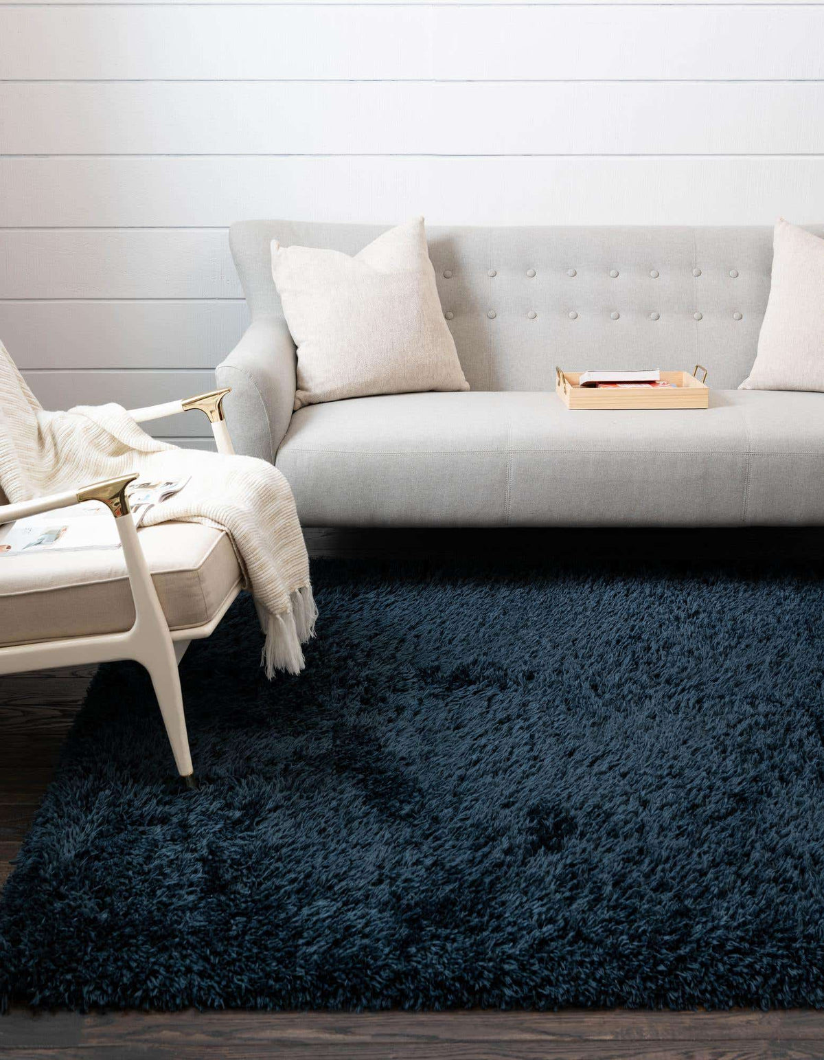 Rechteck Hochflorteppich Infinity Shag in Blau von Hadorn™ - Lifestyle Image