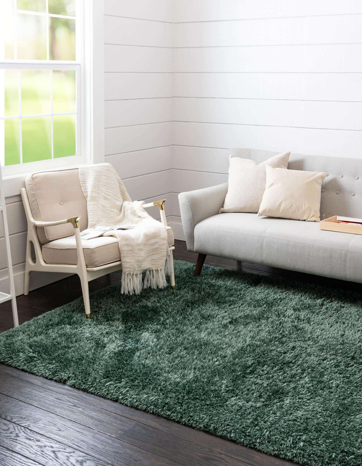Rechteck Hochflorteppich Infinity Shag in Grün von Hadorn™ - Lifestyle Image