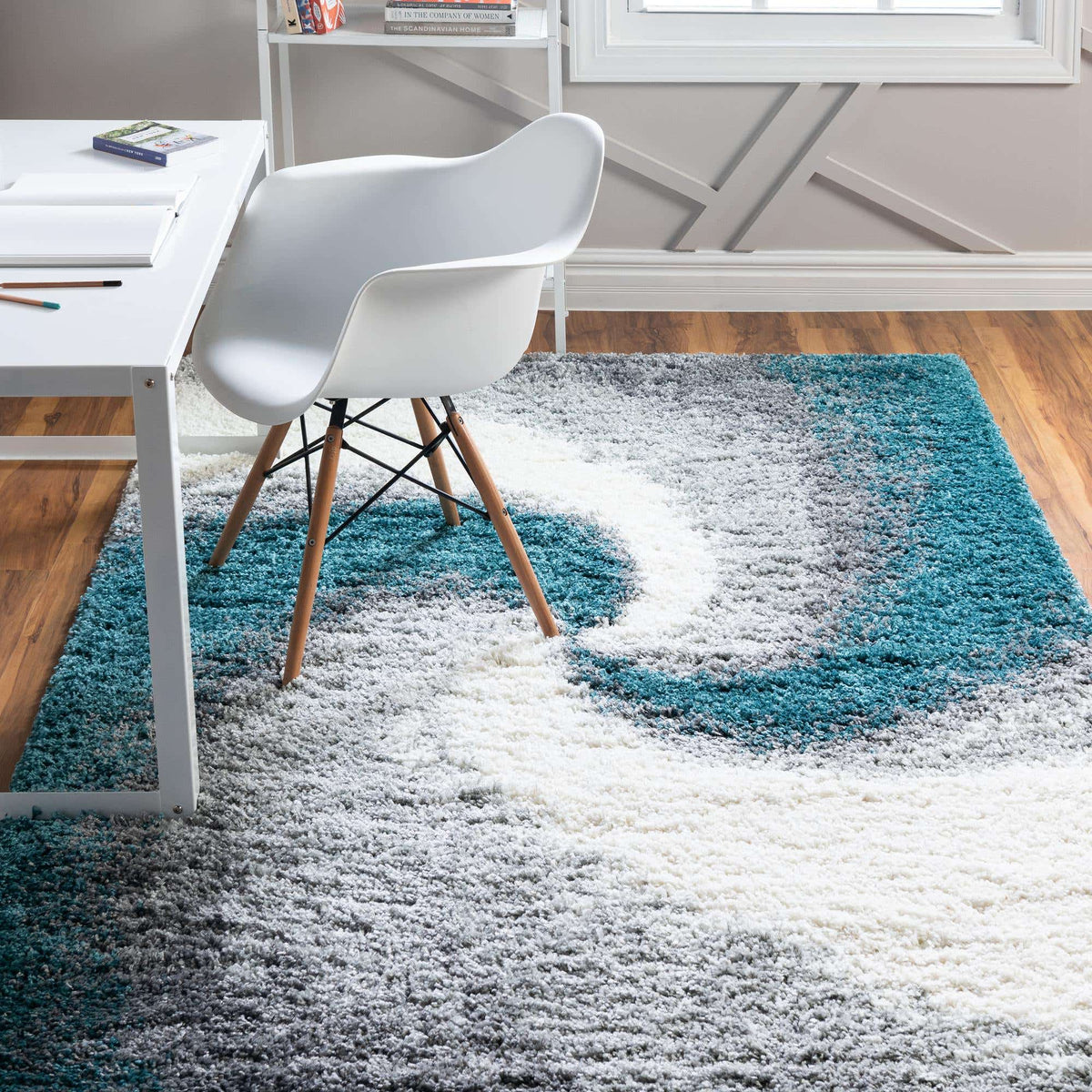 Rechteck Hochflorteppich Soft Touch Shag in Türkis von Hadorn™ - Lifestyle Image