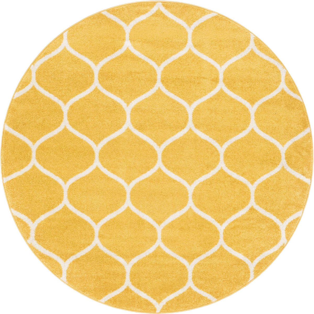 Rund Teppich Trellis Frieze in Gelb von Hadorn™ - Lifestyle Image