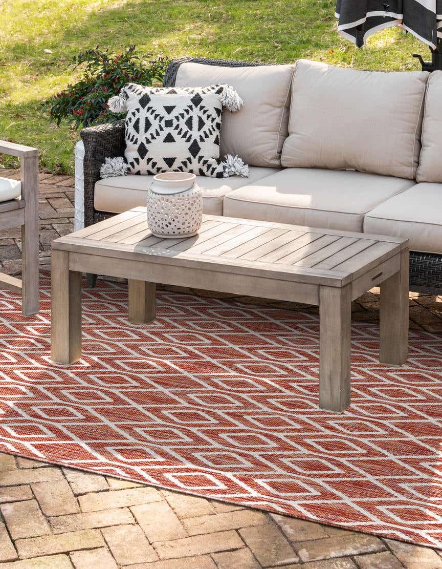 Rechteck Outdoor Teppich Jill Zarin Outdoor in Rostrot von Hadorn™ - Lifestyle Image