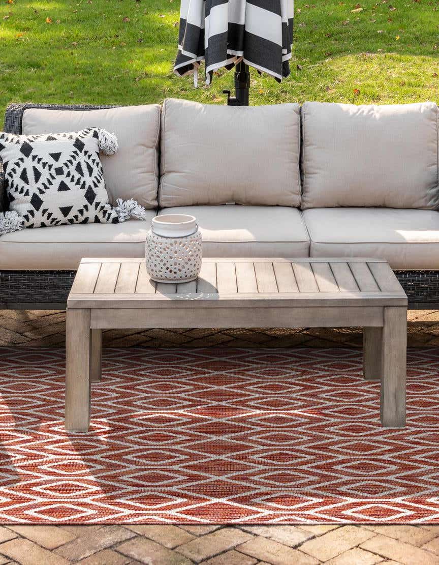 Rechteck Outdoor Teppich Jill Zarin Outdoor in Rostrot von Hadorn™ - Lifestyle Image