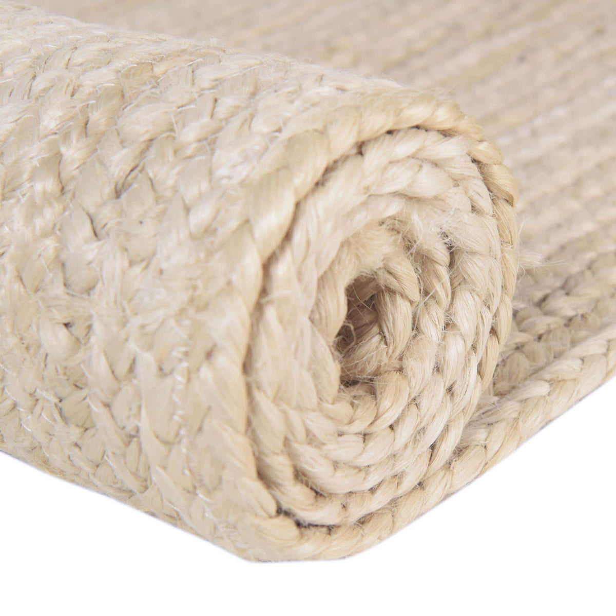 Quadratisch Teppich Braided Jute in Weiss von Hadorn™ - Lifestyle Image