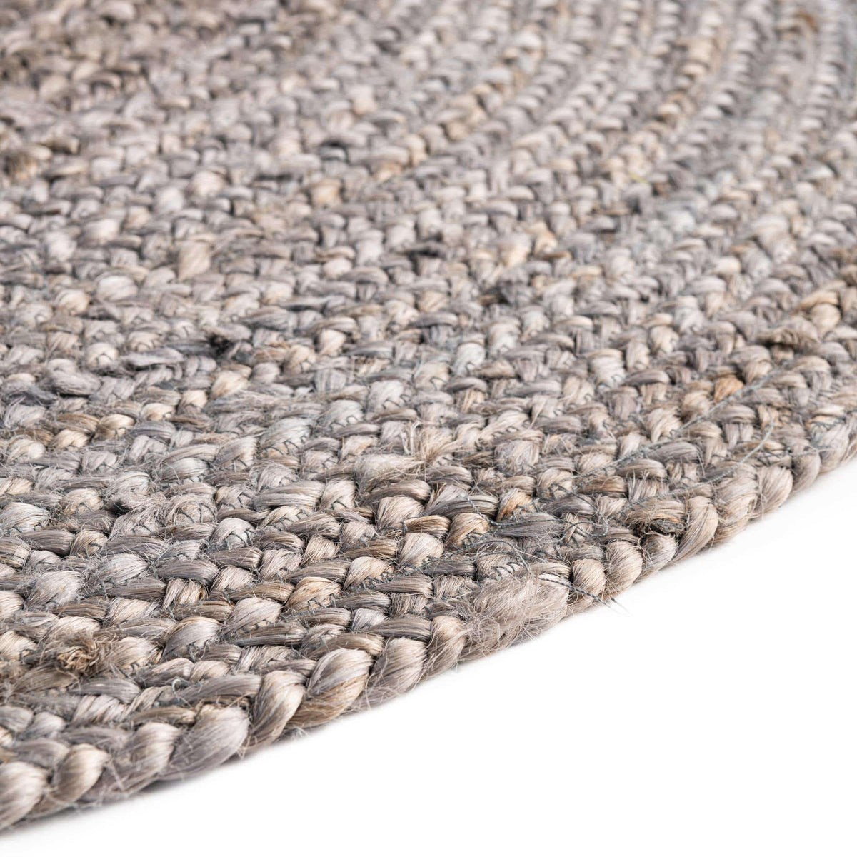 Oval Teppich Braided Jute in Grau von Hadorn™ - Lifestyle Image