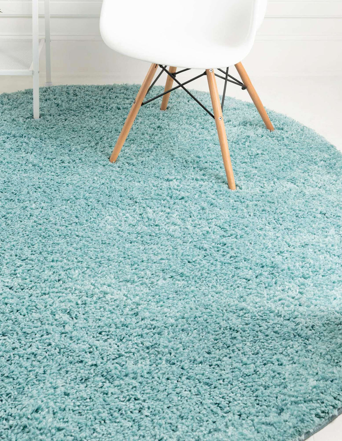 Rund Hochflorteppich Everyday Shag in Türkis von Hadorn™ - Lifestyle Image