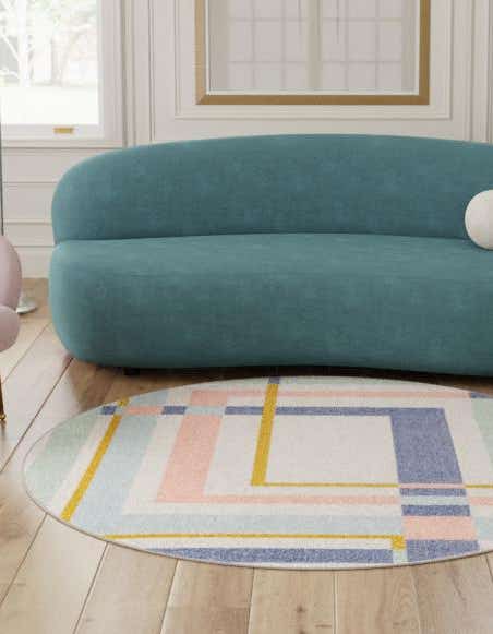 Rund Teppich Lotus in Mehrfarbig von Hadorn™ - Lifestyle Image
