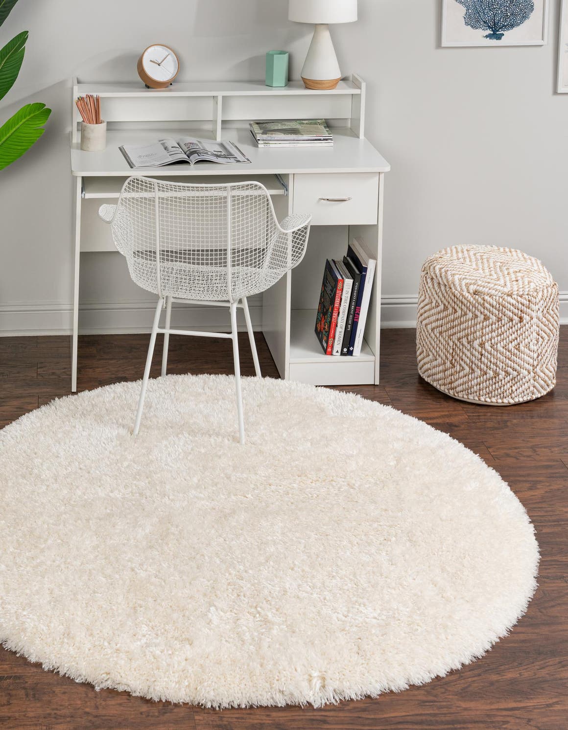 Rund Teppich Marilyn Monroe™ Shag in Knochen von Hadorn™ - Lifestyle Image