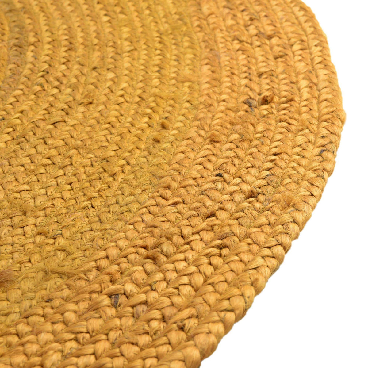 Rund Teppich Braided Jute in Gelb von Hadorn™ - Lifestyle Image