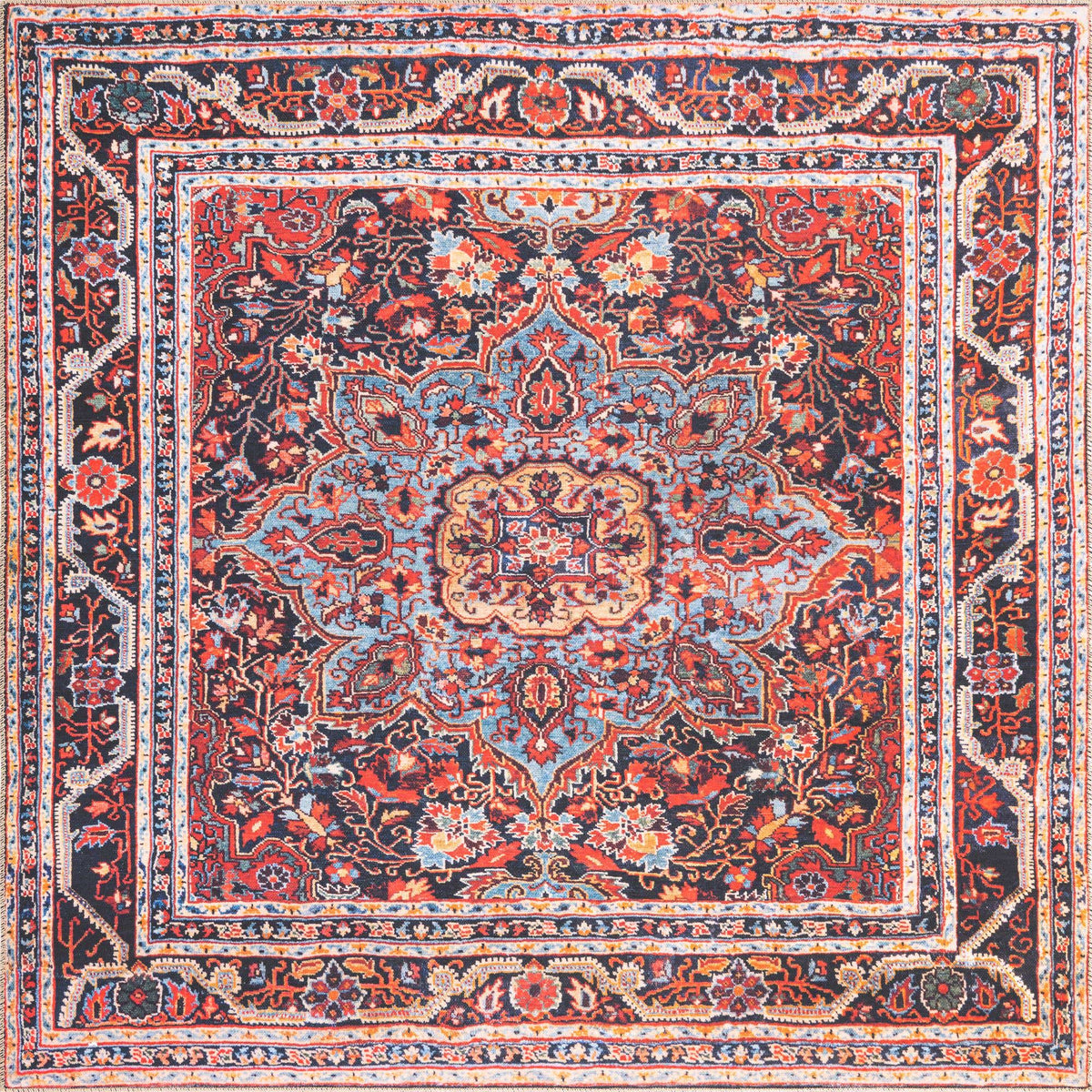 Quadratisch Teppich Timeless in Rot von Hadorn™ - Lifestyle Image