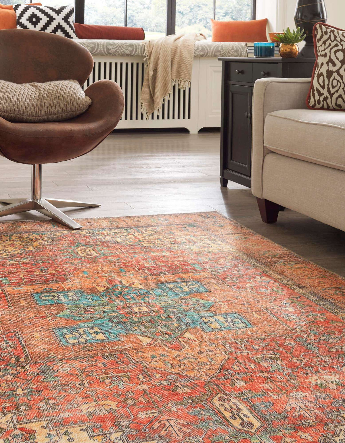 Rechteck Teppich Timeless in Rostrot von Hadorn™ - Lifestyle Image