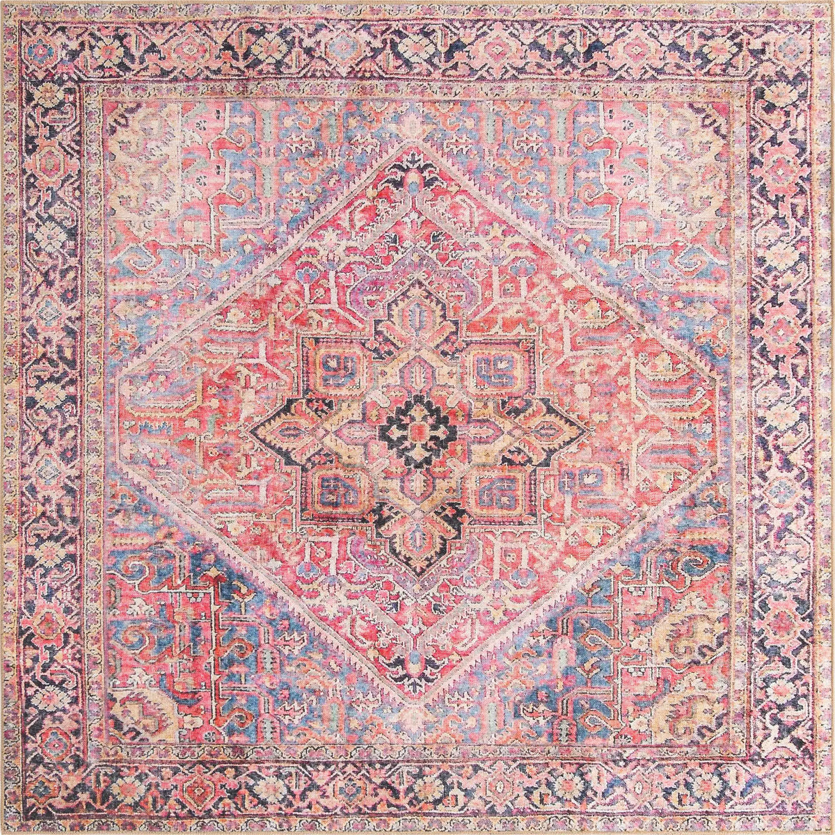 Quadratisch Teppich Timeless in Rot von Hadorn™ - Lifestyle Image