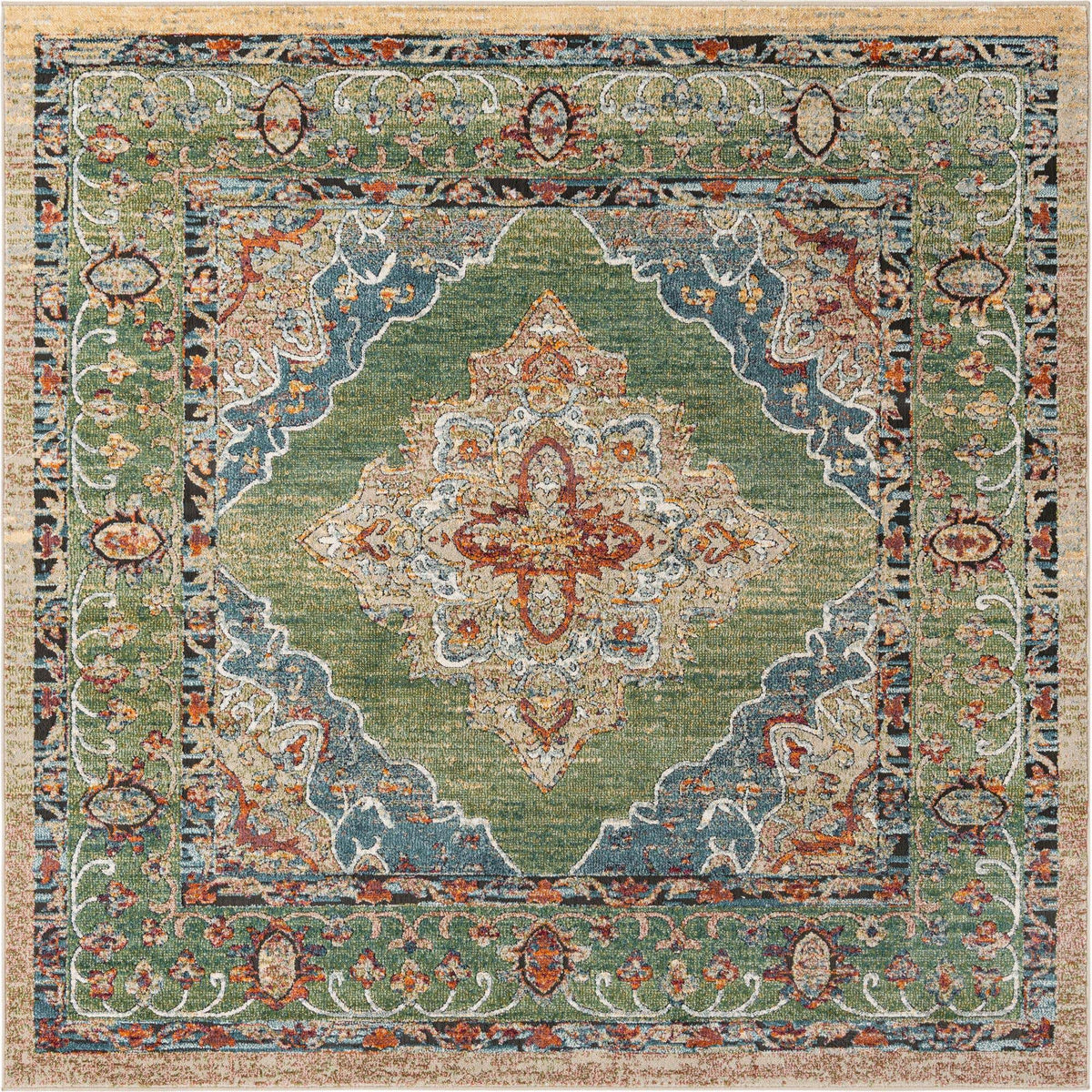 Quadratisch Teppich Isabella in Grün von Hadorn™ - Lifestyle Image