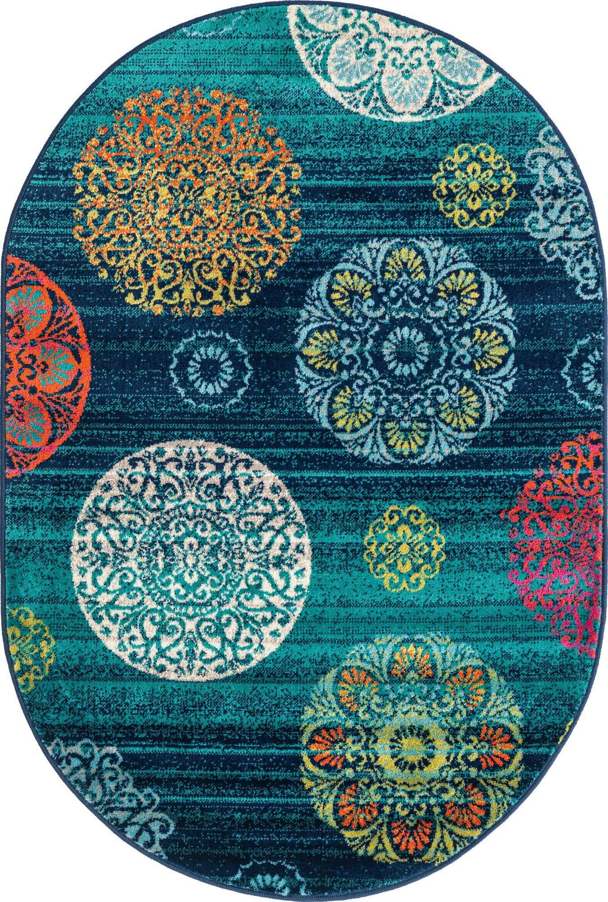 Oval Teppich Azalea in Marineblau von Hadorn™ - Lifestyle Image