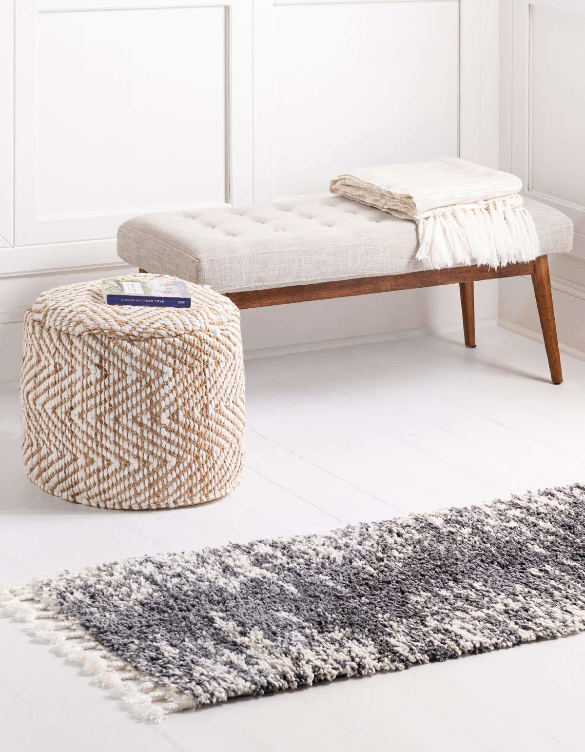 Läufer Hochflorteppich Serenity Shag in Grau von Hadorn™ - Lifestyle Image